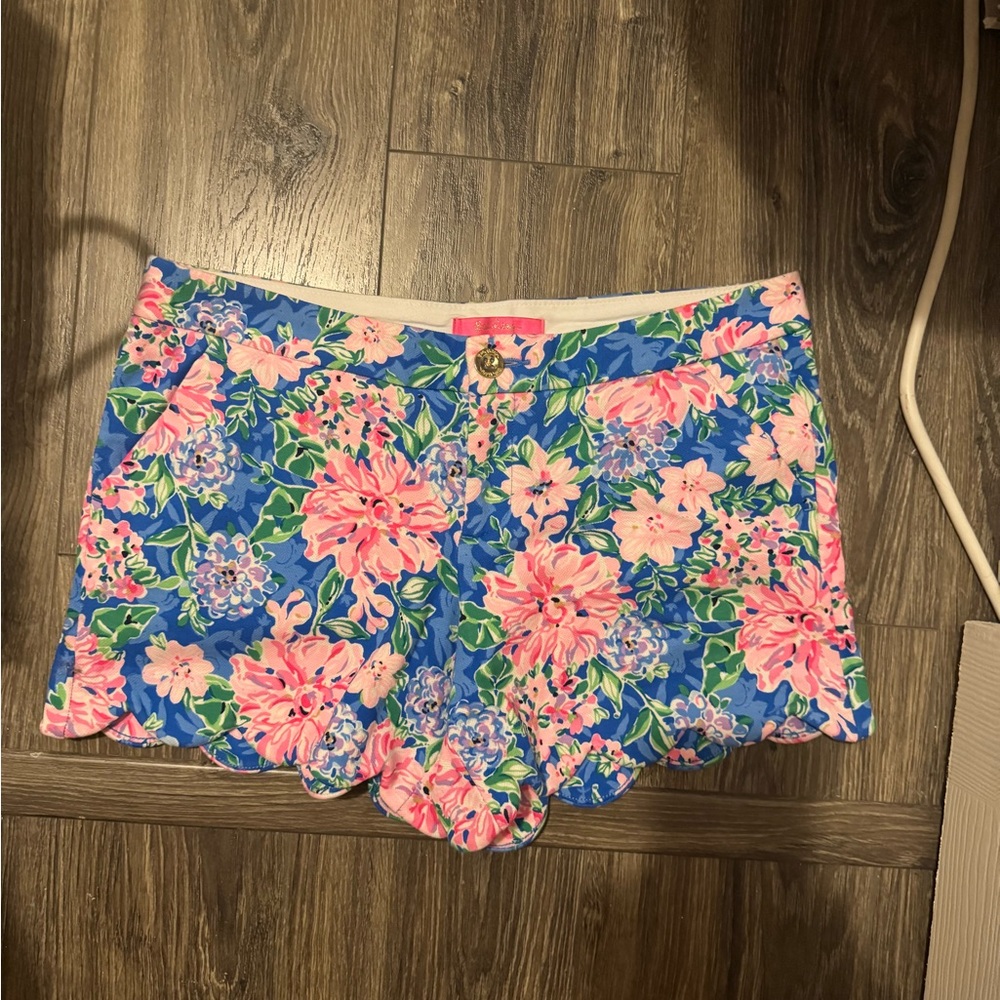 Lilly Pulitzer High Waist Blue and Pink Floral Shorts